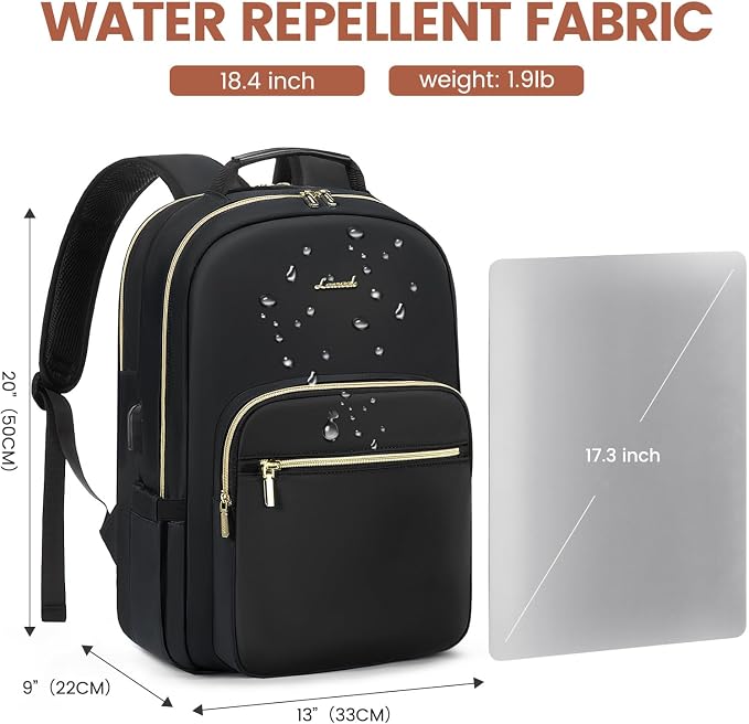 LOVEVOOK Laptop Backpack for Women 18.4 inch, Cute Womens Travel Backpack Purse - Image 4