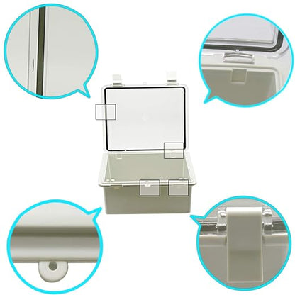 Zulkit Junction Box ABS Plastic Waterproof IP65 Electrical Boxes Hinged Shell - Image 8