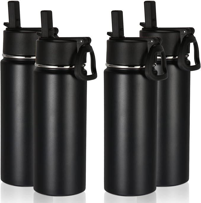 Volhoply 18oz Insulated Water Bottle Bulk 4 Pack, Kids Stainless Steel Water by LiveFully%EF%BC%8CDrinkFreely%E2%80%94KeepGoingwithVolhoply%EF%BC%81