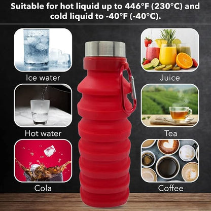 Gadgetime USA Collapsible Water Bottle Reusable, BPA Free, Foldable Portable & - Image 6