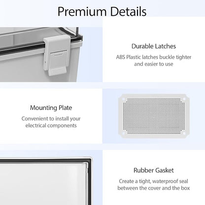 Junction Box IP65 Waterproof Dustproof ABS Plastic Enclosure, Outdoor and - Image 4