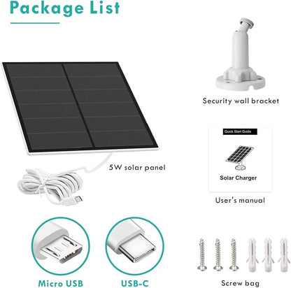 Solar Panel for Security Camera, 5W USB Solar Panel Compatible - Image 7