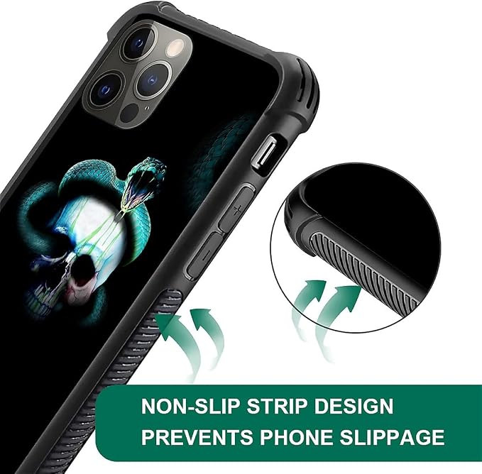 for iPhone 11 Pro Case, Skeleton Winding Snake Pattern Graphic Design Girl Boy - Image 6