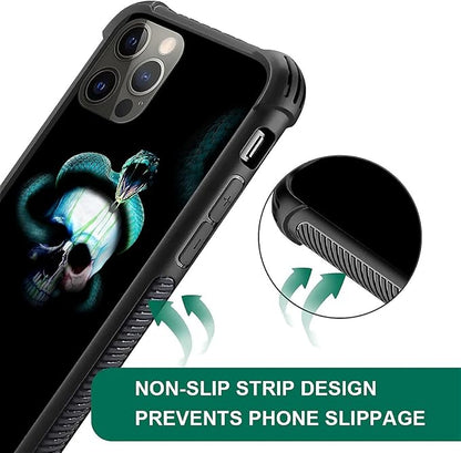 for iPhone 11 Pro Case, Skeleton Winding Snake Pattern Graphic Design Girl Boy - Image 6