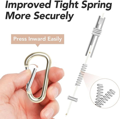 24pc Aluminum Carabiner Clip D Ring, Keychain Spring Hook, Small Carabiners Set - Image 3