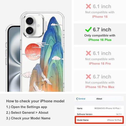 MOSNOVO for iPhone 16 Plus Case, Shockproof Military-Grade Protection 6.6ft - Image 2
