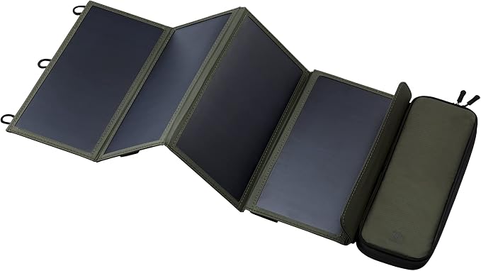 ELECOM NESTOUT Portable Solar Panel, Dual USB-A Ports, 28W Power Generation by ELECOM
