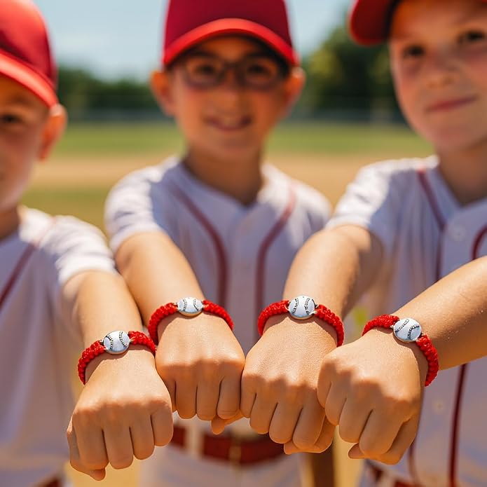 Sportybella - Baseball Bracelet, Baseball Jewelry, Adjustable Braided Baseball - Image 4