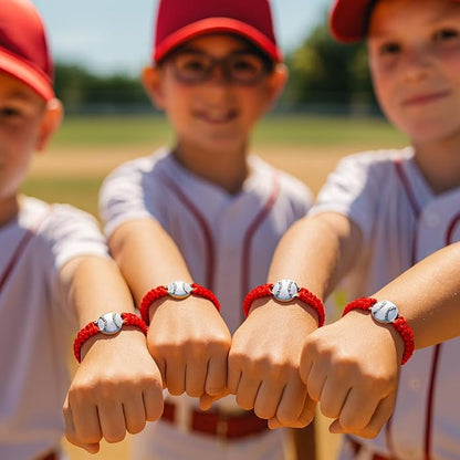Sportybella - Baseball Bracelet, Baseball Jewelry, Adjustable Braided Baseball - Image 4