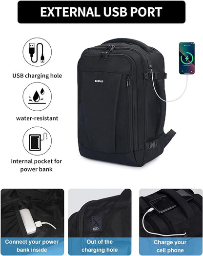 ECOHUB 17'' Small Travel Backpack, United Airlines Personal Item Bag - Image 3