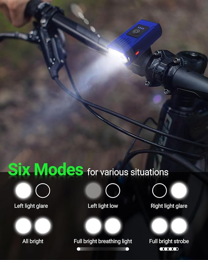 Victoper Bike Light, High Lumens Super Bright Bicycle Lite, 6+4 Modes USB - Image 3