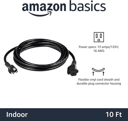 Amazon Basics Extension Cord, 10 Ft, 3-Prong Outlet Extender, 13 Amps - Image 2