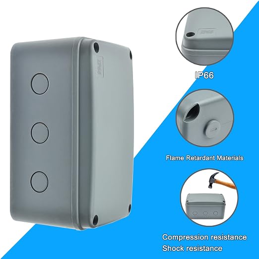 Nineleaf Waterproof Electrical Box IP66, Plastic Junction Box 7.1"x4.5"x4" - Image 4