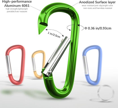 sprookber 4" & 5" Extra Large Aluminum Carabiner D Ring, Caribeener Clips - Image 4
