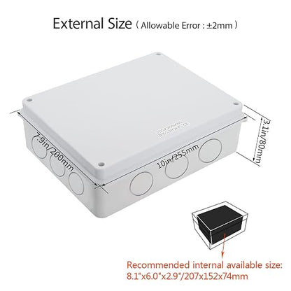 LeMotech Junction Box, Electrical Box IP65 Water Resistant Dustproof ABS - Image 2