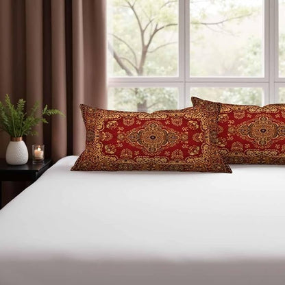 Red Oriental Persias Couch Pillow Covers 12 X 20 Boho Set of 2 Pillowcases - Image 9