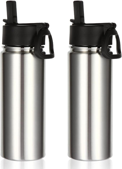 Volhoply 18oz Insulated Water Bottle Bulk 2 Pack, Kids Stainless Steel Water by LiveFully%EF%BC%8CDrinkFreely%E2%80%94KeepGoingwithVolhoply%EF%BC%81