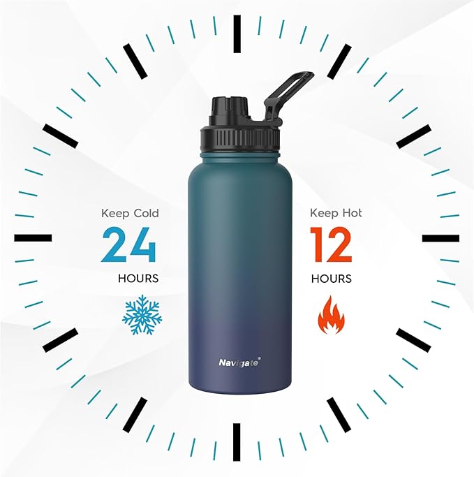 Navigate 32 oz Insulated Stainless Steel Sports Water Bottle - Image 4