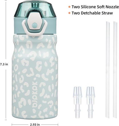 BJPKPK Water Bottle with Straw 14oz Insulated Water Bottles Reusable Stainless - Image 4