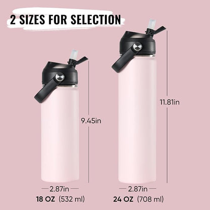 Fijinhom 24oz Insulated Stainless Steel Water Bottle, Wide Mouth Double Wall - Image 2