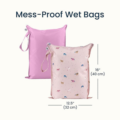 Tiny Twinkle Mess Proof Wet Bags | 2-Pack Reusable Waterproof Wet Bags - Image 3
