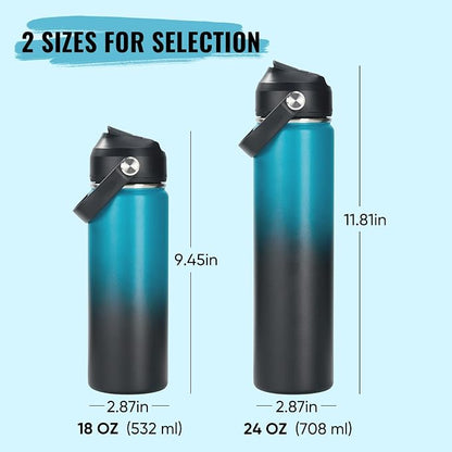 Fijinhom 18oz Insulated Stainless Steel Water Bottle, Wide Mouth Double Wall - Image 2