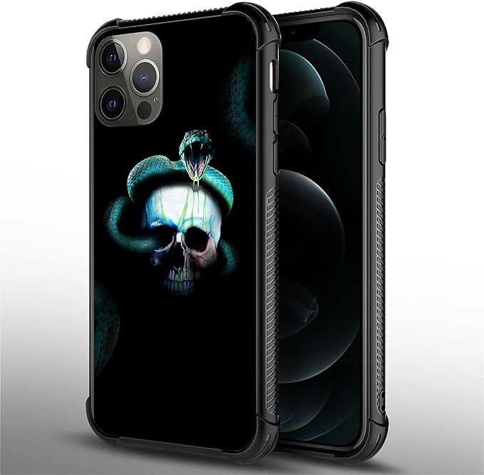 for iPhone 11 Pro Max Case, Skeleton Winding Snake Pattern Graphic Design Girl - Image 2