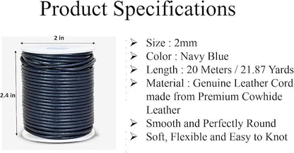 GENIQUE Real/Genuine Round Leather String Cord - Image 3