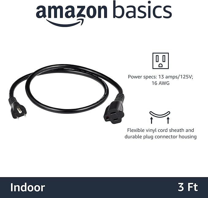 Amazon Basics 3-Prong Extension Cord - Image 2