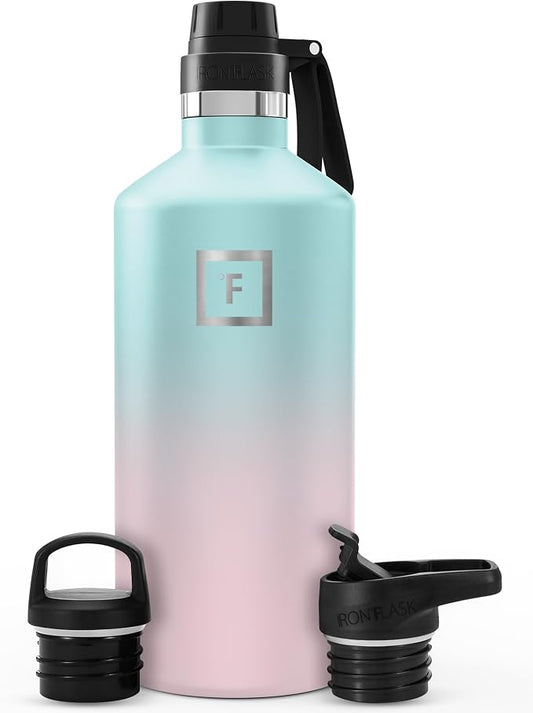 IRON °FLASK Camping & Hiking Hydration Flask - 64 oz Bubble Gum by IronFlask