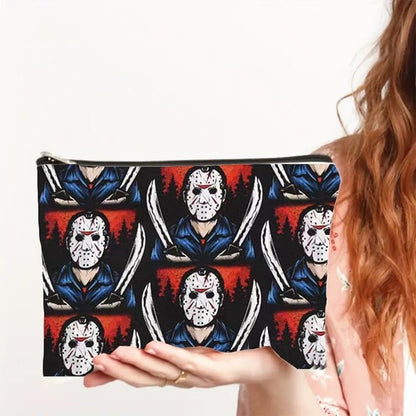 Horror Themed Makeup Bag with Zipper, Camping & Outdoor Use, Unisex Adult Gift - Image 4