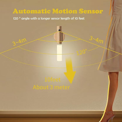 LANDGOO Wooden Motion Sensor Night Lights, Magnet Body Hallway Lamp, - Image 3