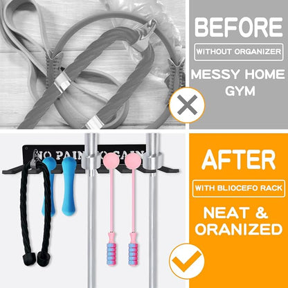 Gym Home Rack 8 Hook Heavy-Duty Wall-mounted Organizer Multi-Purpose Workout - Image 2