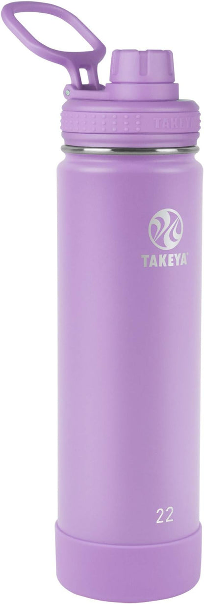 Takeya Actives Stainless Steel Water Bottle, Insulated Spout Lid, Keeps Drinks by Takeya