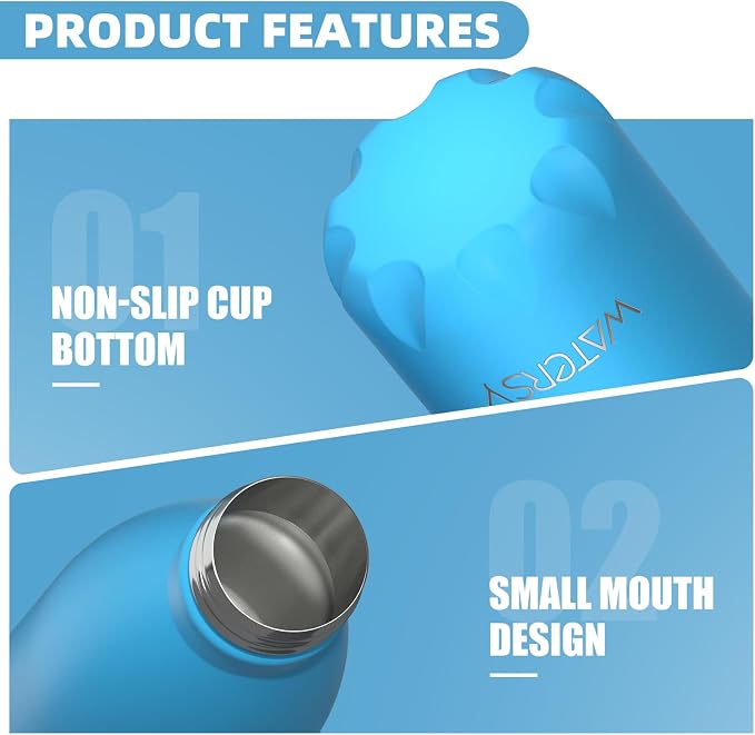 WATERSY Stainless Steel water bottles, 17oz/500ml Insulated Water Bottles - Image 5