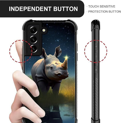 for Samsung Galaxy S22 Case, Rhino Water Marshes Pattern Graphic Design Girl - Image 5