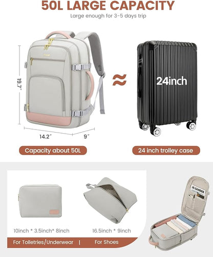 LOVEVOOK Travel Backpack For Women Flight Approved, 50L Carry On Backpack - Image 3