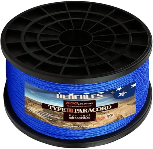 HERCULES Type III Paracord 550 Paracord Rope Parachute Cord, Survival Cord by HERCULES