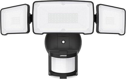 LEPOWER LED Motion Sensor Security Lights, 3 Head Motion Detected, Waterproof by LEPOWER