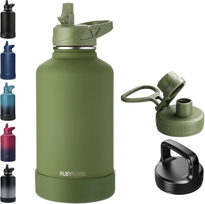 RUBYFLASK 64oz Insulated Water Bottle by RUBYFLASK