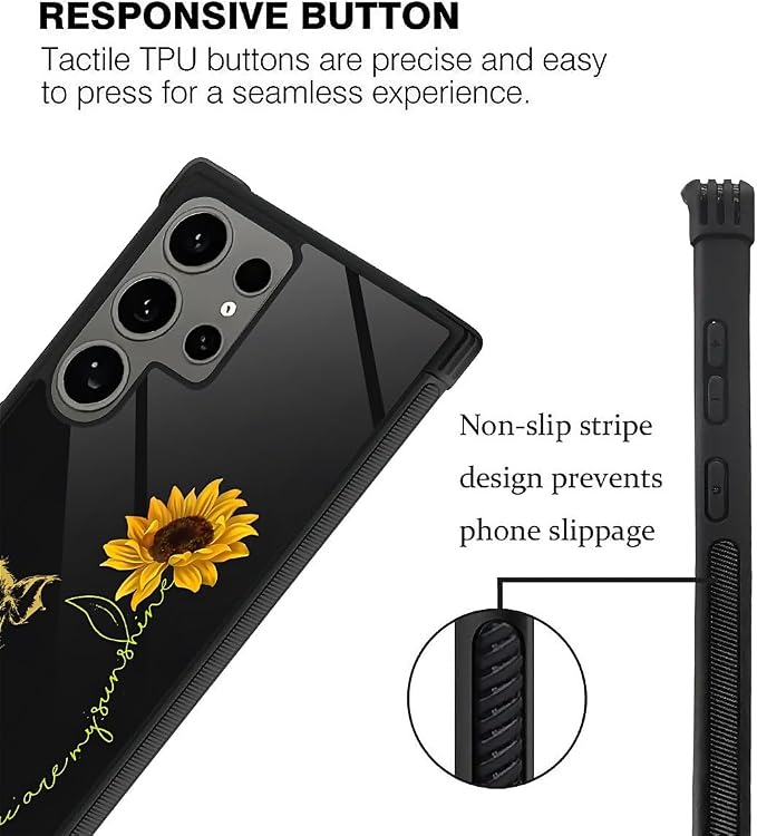 for Samsung Galaxy S24 Ultra Case, Pig Sunflower Yellow Sunshine Pattern - Image 3