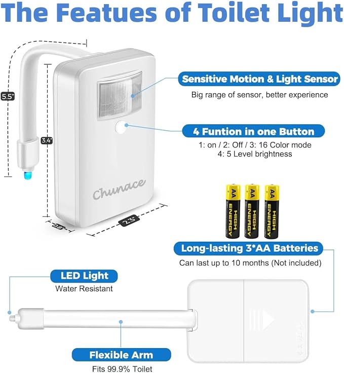 Chunace 4 Pack Toilet Night Light - Image 8