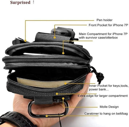 Belt Pouch, Tactical Molle Phone Pouch EDC Utility Pouches Waist Bag, Small - Image 5