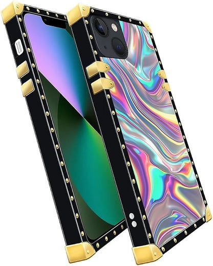 Compatible with iPhone 13 Case, Holographic Abstract Iridescent Textures Luxury - Image 3