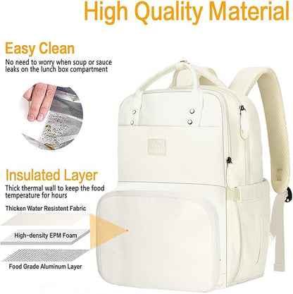 MATEIN Womens Backpack with Lunch Box, 17 Inch Laptop Backpack with Cooler - Image 4