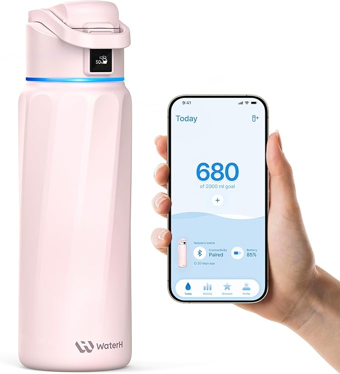 BOOST Smart Water Bottle with Reminder & Tracker, Double Wall Vacuum Insulated by WATERH