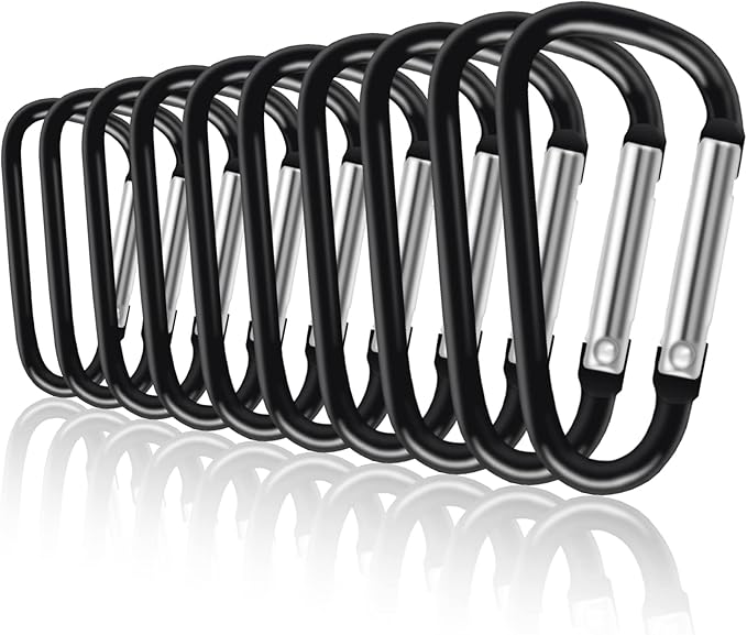 Carabiner Clips, Upins Aluminum Locking Spring Hook Keychain D Shape Heavy Duty by UPINS
