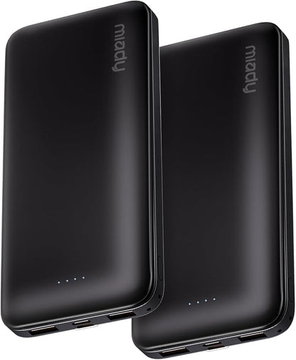 Miady 2-Pack Portable Charger, Slim 10000mAh Power Bank Travel Battery Pack 3 by Miady