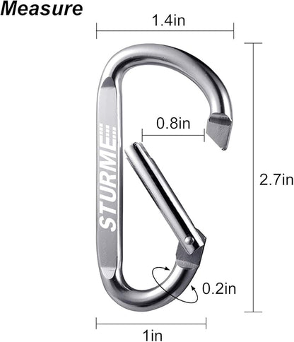 20pcs 2.7" Carabiner Clip Durable Carabeaner Hooks Small Carabiner D Clip - Image 4