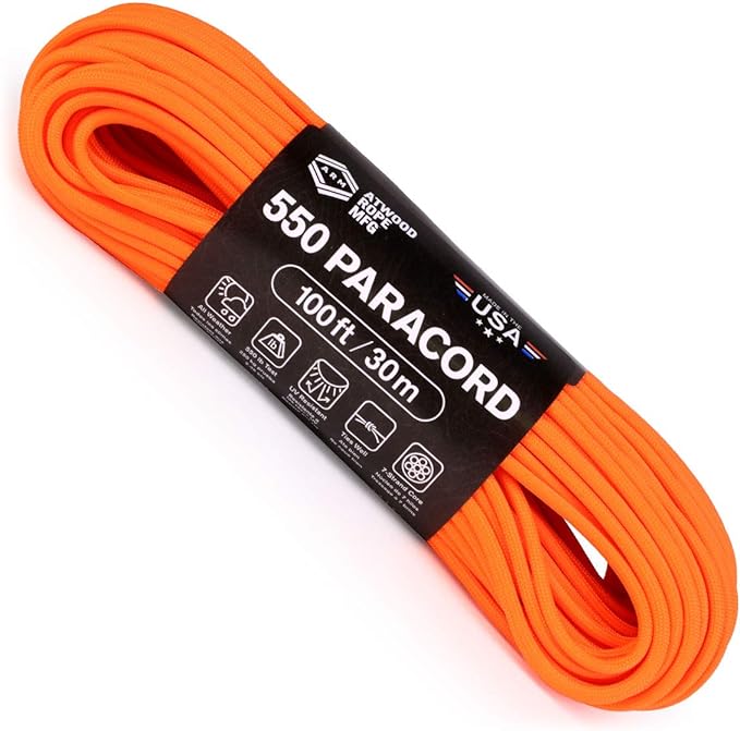 Atwood Rope MFG 550 Paracord 100 Feet 7-Strand Core Nylon Parachute Cord by AtwoodRopeMFG